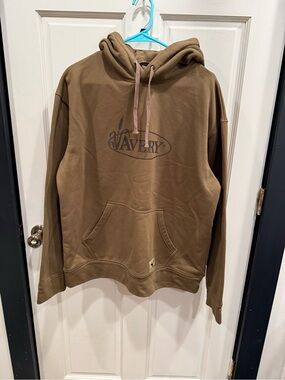 Avery Men's Tan Pullover Hoodie with Logo